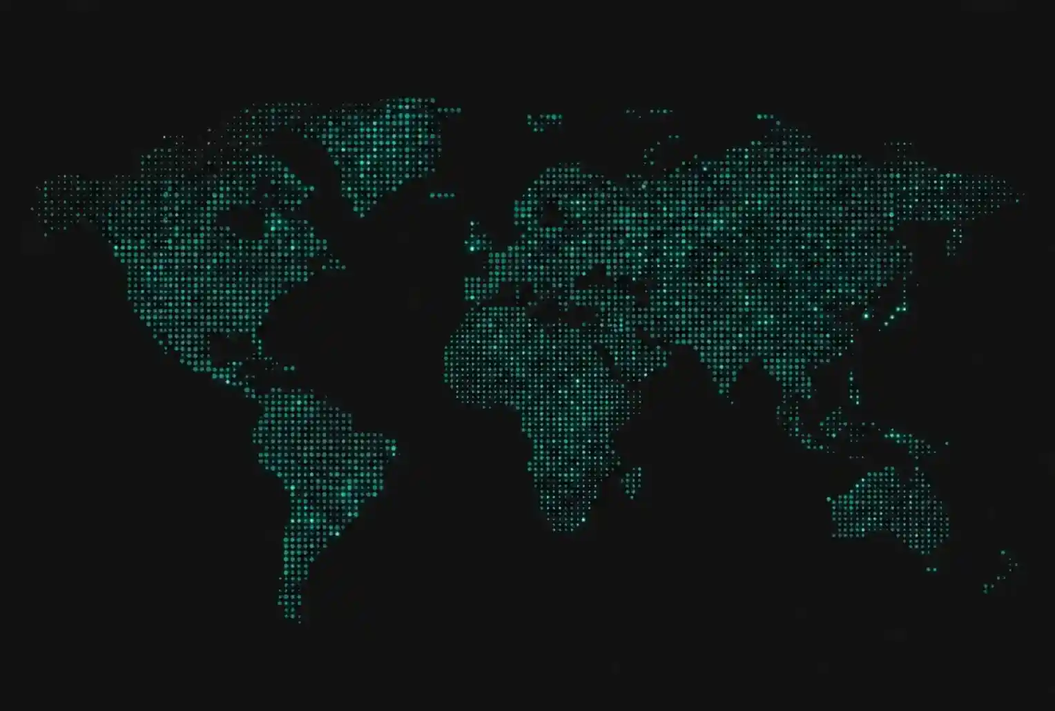 Dotted world map with connected mining locations